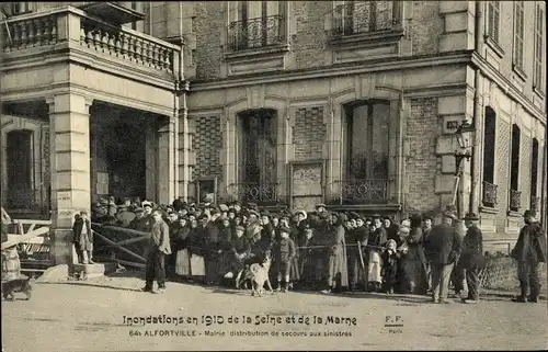 Ak Alfortville Val de Marne, Inondations en 1910 de la Seine et de la Marne