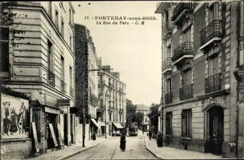 Ak Fontenay sous Bois Val de Marne, La Rue du Parc, Restaurant