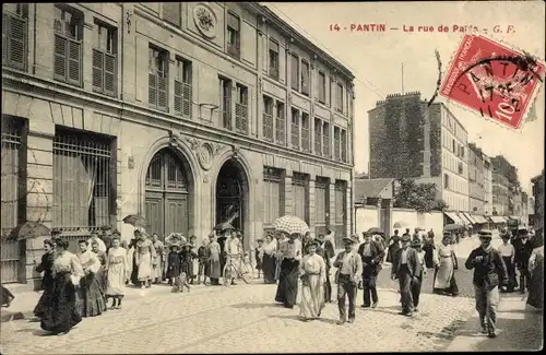 Ak Pantin Seine Saint Denis, La Rue de Paris