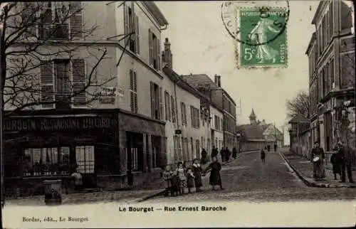 Ak Le Bourget Seine Saint Denis, Rue Ernest Baroche, Restaurant