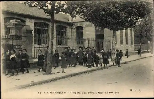 Ak La Garenne Colombes Hauts de Seine, L'Ecole des Filles, Rue de l'Aigle