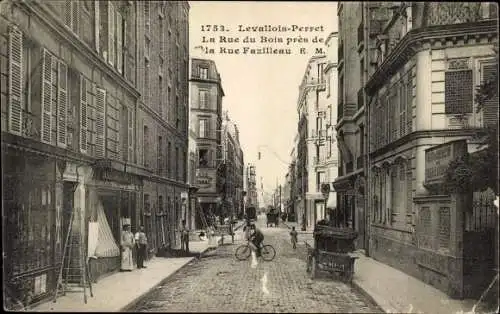 Ak Levallois Perret Hauts de Seine, La Rue du Bois pres de la Rue Fazilleau