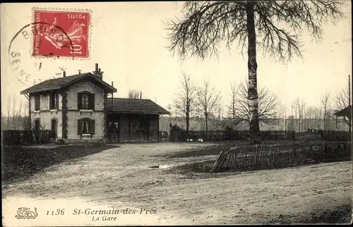 Ak Saint Germain des Pres Loiret, La Gare