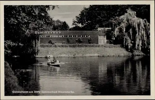 Ak Meerane in Sachsen, Gondelteich am KWU-Sommerbad