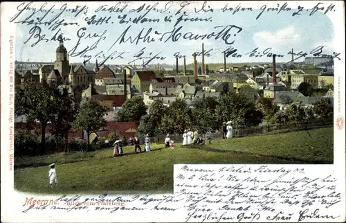 Ak Meerane in Sachsen, Gesamtansicht, Blick vom Pfarrberg