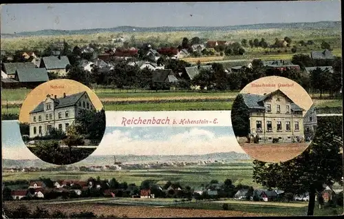 Ak Reichenbach Callenberg in Sachsen, Schule, Haselhuhns Gasthof