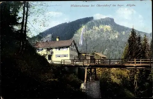 Ak Oberstdorf im Oberallgäu, Walserschanze, Brücke