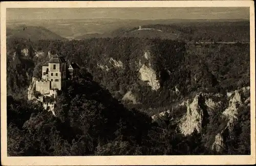 Ak Beuron an der Donau Württemberg, Schloss Bronnen mit Fernblick a. d. Heuberghöhen, Nr. 1474