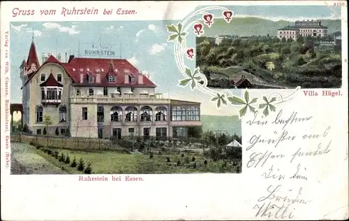 Ak Ruhrstein Essen im Ruhrgebiet, Kurhaus Ruhrstein, Villa Hügel