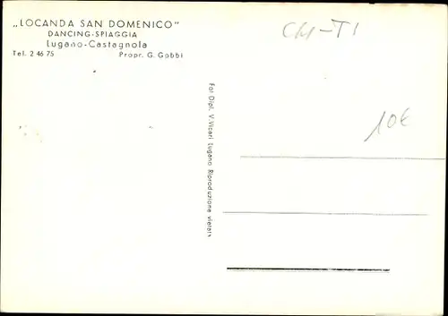 Ak Castagnola Cassarate Lugano Kt. Tessin, Locanda San Domenico
