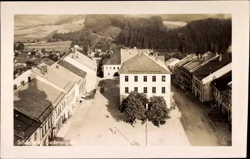 Foto Ak Štíty Šilperk Mährisch Schildberg Region Olmütz, Teilansicht der Ortschaft