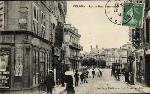 Ak Verdun Meuse, Rue et Pont Beaurepaire