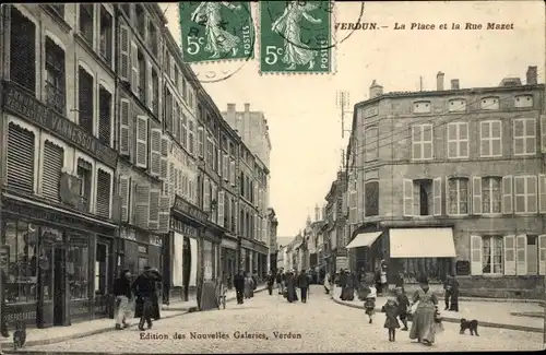 Ak Verdun Meuse, La Place, La Rue Mazet