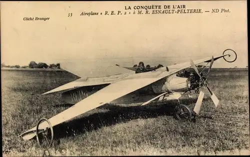 Ak La Conquete de l'Air, Aeroplane R.E.P 2, Esnault Pelterie, Luftfahrtpionier