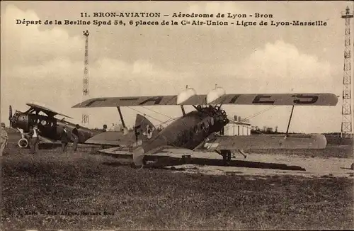 Ak Flugzeug, Bron Aviation, Aerodrome de Lyon-Bron, Depart de la Berline Spad 56