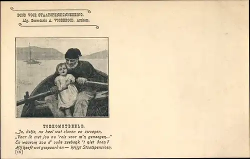Ak Mann und seine Enkelin beim Rudern, Bond voor Staatspensionneering, Toekomstbeeld