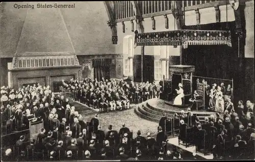 Ak Opening Staten Generaal, Niederländische Politiker, Saal, Generalstaaten, Parlament