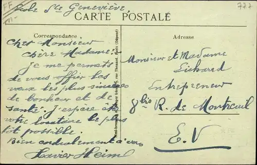 Ak La Galette en 1917 aux Postes, Soldaten und Polizisten in Uniformen