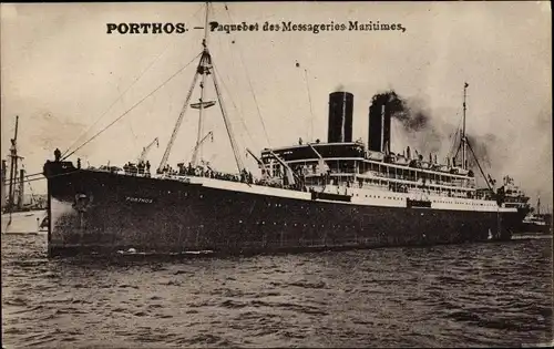 Ak Dampfer, Dampfschiff Porthos, Paquebot des Messageries Maritimes, MM