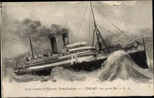 Ak Dampfer, Dampfschiff Timgad, par grosse Mer, CGT