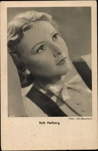 Ak Schauspielerin Ruth Hellberg, Ross Verlag, Portrait