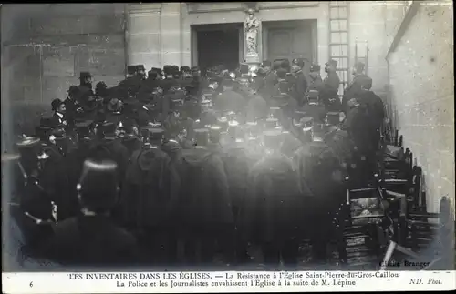 Ak Paris VII, Eglise Saint Pierre du Gros Caillou, Les Inventaires dans les Eglises, M. Lepine