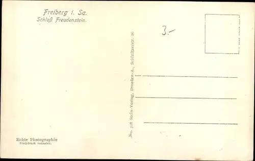 Ak Freiberg in Sachsen, Schloss Freudenstein, Teilansicht