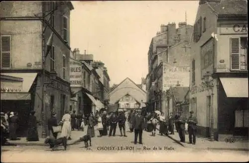 Ak Choisy le Roi Val de Marne, Rue de la Halle, Geschäfte