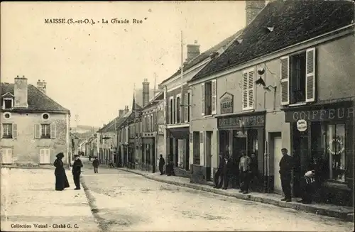 Ak Maisse Essonne, La Grande Rue, Café