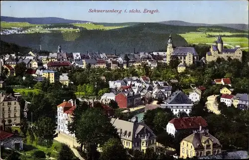 Ak Schwarzenberg im Erzgebirge Sachsen, Totale