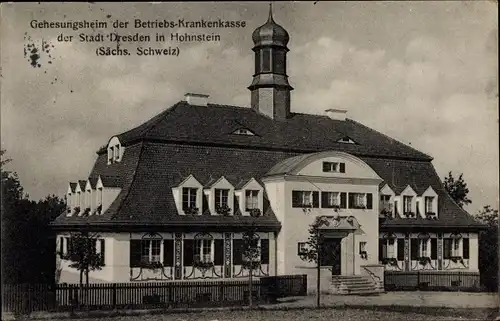 Ak Hohnstein in der Sächsischen Schweiz, Genesungsheim der Betriebskrankenkasse der Stadt Dresden