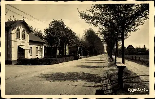 Foto Ak Eggebek Kreis Flensburg, Straßenansicht mit Bäumen