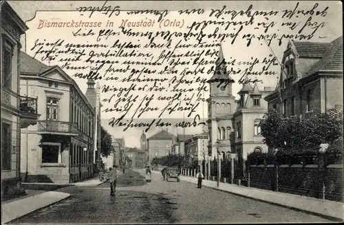 Ak Neustadt Orla, Blick zur Bismarckstraße, Rathaus