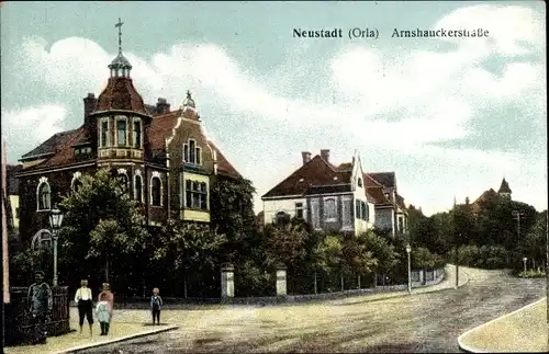 Ak Neustadt an der Orla, Arnshauckerstraße, Straßenansicht