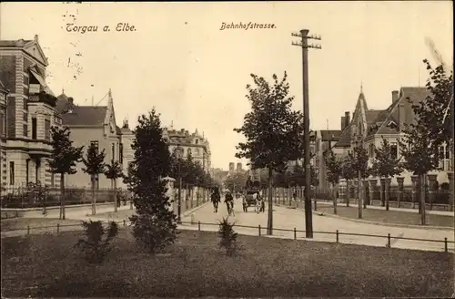 Ak Torgau an der Elbe, Bahnhofstraße
