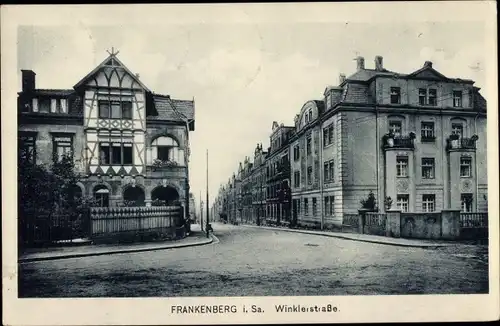 Ak Frankenberg an der Zschopau Sachsen, Ansicht Winklerstraße mit Wohngebäuden