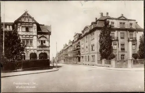 Ak Frankenberg an der Zschopau Sachsen, Ansicht Winklerstraße mit Gebäude