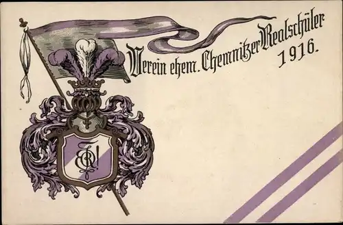 Studentika Ak Chemnitz in Sachsen, Verein ehem. Chemnitzer Realschüler 1916, Wappen