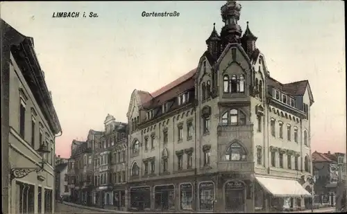 Ak Limbach Oberfrohna in Sachsen, Gartenstraße mit Wohngebäuden