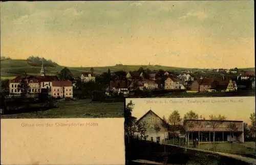 Ak Dittersdorf Amtsberg im Erzgebirge, Dittersdorfer Höhe, Ortsansicht mit Wiesen