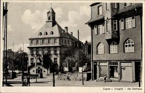 Ak Lugau im Erzgebirge, am Rathaus
