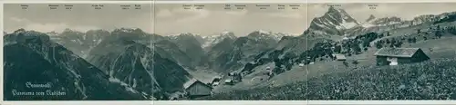 Klapp Ak Braunwald Kanton Glarus, Panorama vom Rubschen