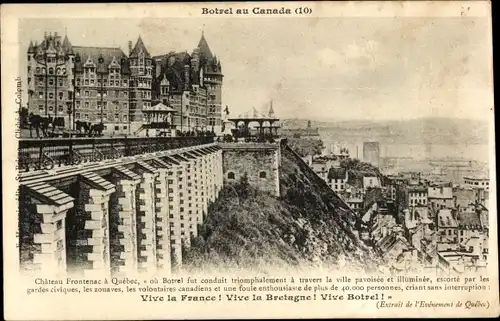 Ak Québec Kanada, Chateau Frontenac, Botrel au Canada