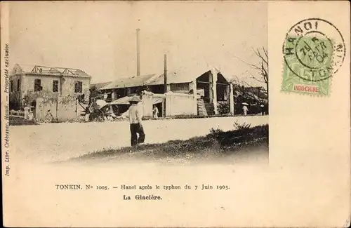 Ak Hanoi Tonkin Vietnam, apres le typhon du 7 Juin 1903, La Glaciere