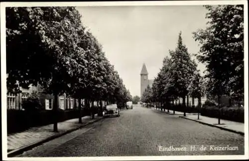 Ak Eindhoven Nordbrabant Niederlande, H. de Keizerlaan, Allee, Kirche