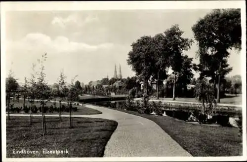 Ak Eindhoven Nordbrabant Niederlande, Elzentpark, Park, Bach, Bäume