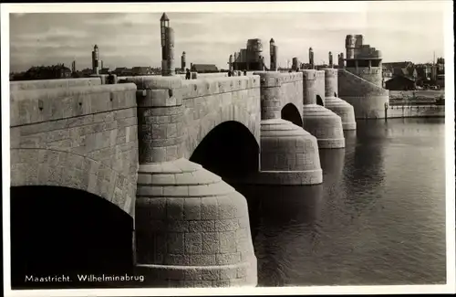 Ak Maastricht Limburg Niederlande, Wilhelminabrug, Brücke, Fluss