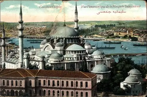 Ak Konstantinopel Istanbul Türkei, Mosquee Suleymanie, Moschee, Schiffe, Gesamtansicht