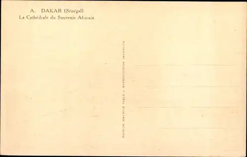 Ak Dakar Senegal, Cathedrale de Souvenir Africain, Kirche, Außenansicht