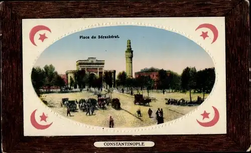 Präge Passepartout Ak Konstantinopel Istanbul Türkei, Place du Seraskerat